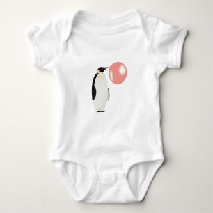 Body Para Bebê Pinguim Adorável de Goma de Mascar Soprando Bolha