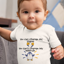 Pinguim Atitude com Espírito  Bodysuit de Bebê