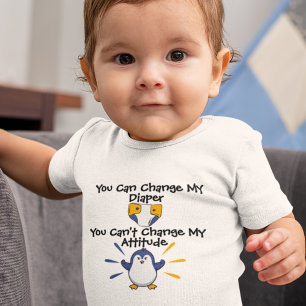 Body Para Bebê Pinguim Atitude com Espírito Bodysuit de Bebê
