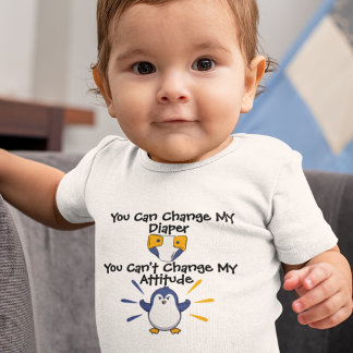 Body Para Bebê Pinguim Atitude com Espírito  Bodysuit de Bebê