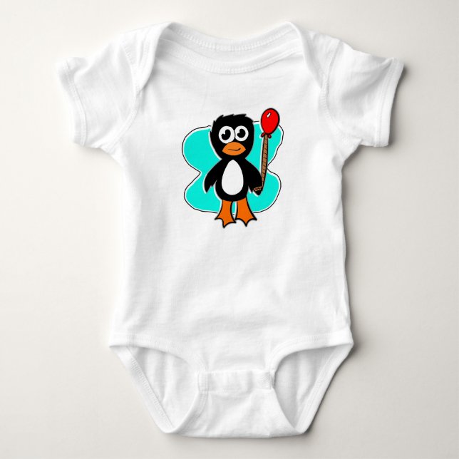 Body Para Bebê Pinguim Balão (Frente)