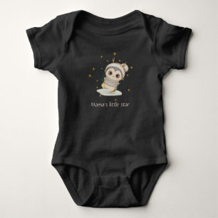 Body Para Bebê Pinguim Boho De Inverno Com Estrelas E Texto De Be