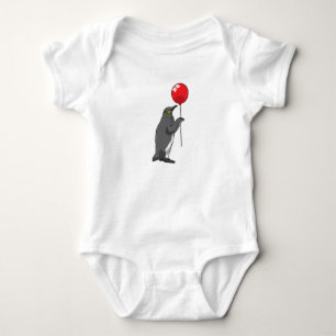 Body Para Bebê Pinguim com balão