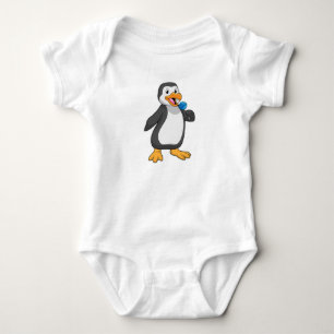 Body Para Bebê Pinguim com doces de pirulito