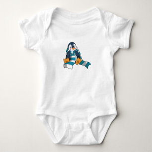 Body Para Bebê Pinguim com Scarf