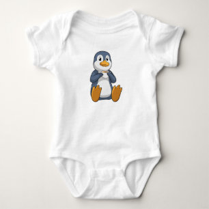 Body Para Bebê Pinguim com Taça do Café