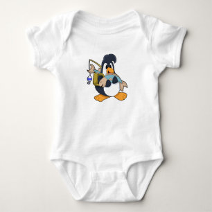 Body Para Bebê Pinguim como Anglas com Peixe
