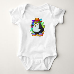 Body Para Bebê Pinguim como Pintor com Spray