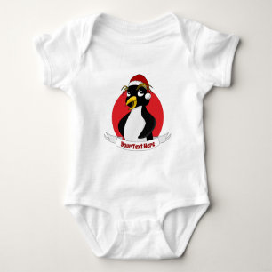 Body Para Bebê Pinguim cretado bonito desenho animado de Natal Ba
