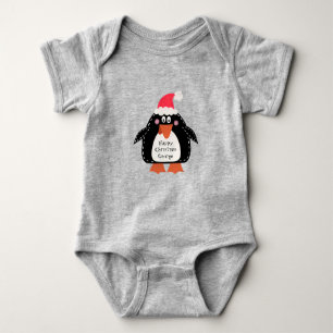 Body Para Bebê Pinguim de Natal Gelado Personalizado