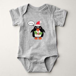 Body Para Bebê Pinguim de Natal Gelado Personalizado