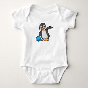 Body Para Bebê Pinguim em Boliches com Bola de boliche