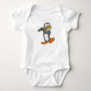 Body Para Bebê Pinguim em Música com Flute