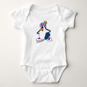 Body Para Bebê Pinguim em patinação no gelo com skates de gelo