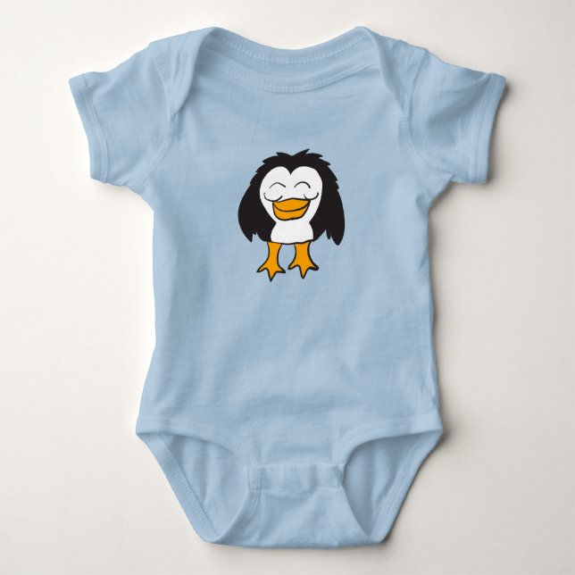 Body Para Bebê Pinguim Feliz Fofo (Frente)