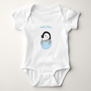 Body Para Bebê Pinguim Recém-Nascido Fofo no Ovo
