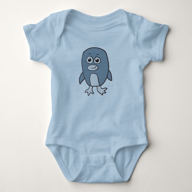 Body Para Bebê Pinguim Retro (Frente)