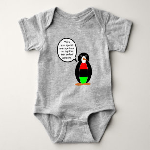 Body Para Bebê Pinguim Sra Personalizada Diáspora Africana Falant