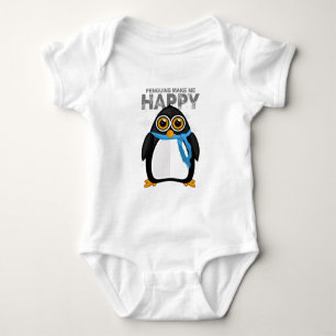 Body Para Bebê Pinguins me fazem feliz
