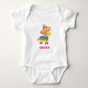 Body Para Bebê Pinhata Mexicana Personalizada Colorida e Fofa