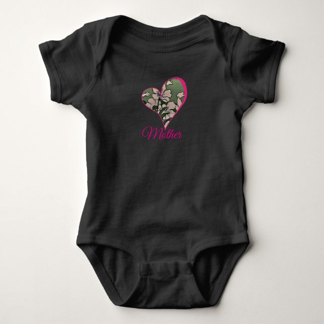 Body Para Bebê Pink Blossom Verde  (Frente)