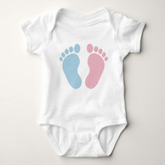 Body Para Bebê Pink or Blue Baby Footprints – Gender Reveal Desig
