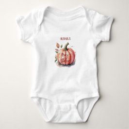 Body Para Bebê Pink Pumpkin Watercolor Boho Baby Girl Shower