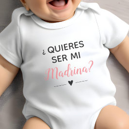 Body Para Bebê Pink Quieres Ser Mi Madrina Proposta de Madrina