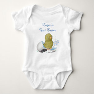 Body Para Bebê Pintinho de Aquarela Personalizado - Garoto de Pri