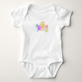 Body Para Bebê Pintinho de Pastel com Design de Ovos