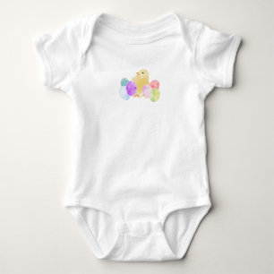 Body Para Bebê Pintinho de Pastel com Design de Ovos