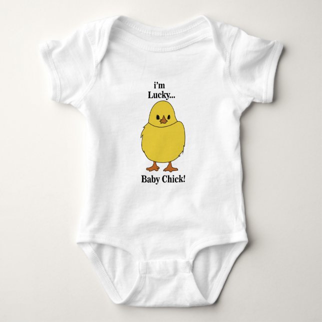 Body Para Bebê Pintinhos Eu Sou Pintinho Sortudo Bebê (Frente)