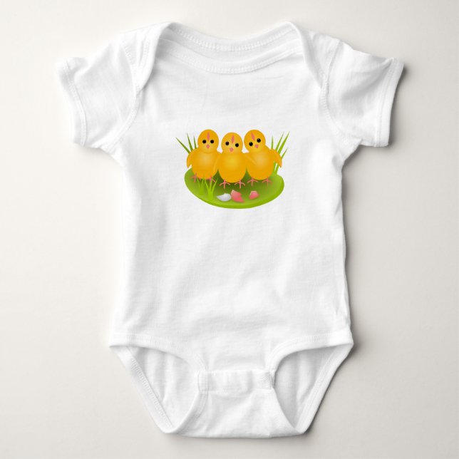Body Para Bebê Pintos amarelos (Frente)