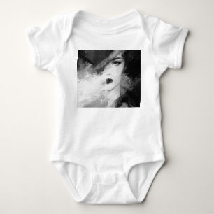Body Para Bebê Pintura Acrílica de Mulher de Moda Abstrata