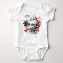 Pintura da paisagem do pavilhão chinês antigo