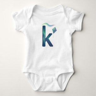 Body Para Bebê Pipa de Letra K Luzes do Norte Personalizável