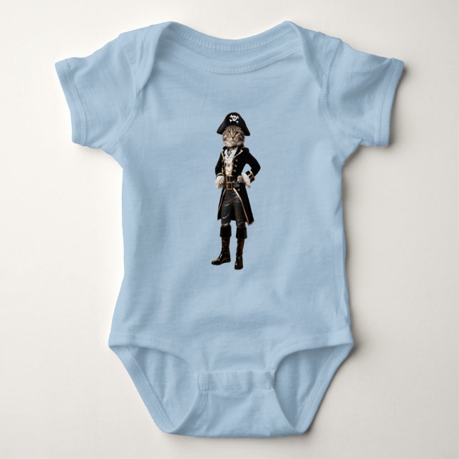 Body Para Bebê Pirata Atigrado Divertido (Frente)
