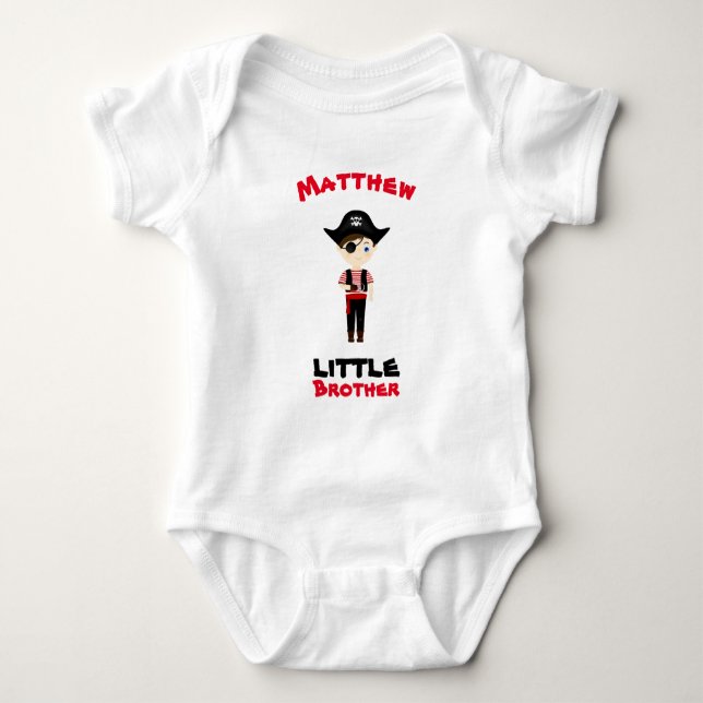 Body Para Bebê Pirata Boy Little Brother (Frente)