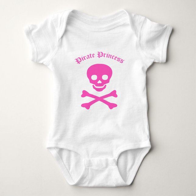 Body Para Bebê Pirate Princess Crossbones (Frente)