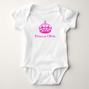 Body Para Bebê PixDezines Coroa Imperial/Rosa Quente/Princesa ..D