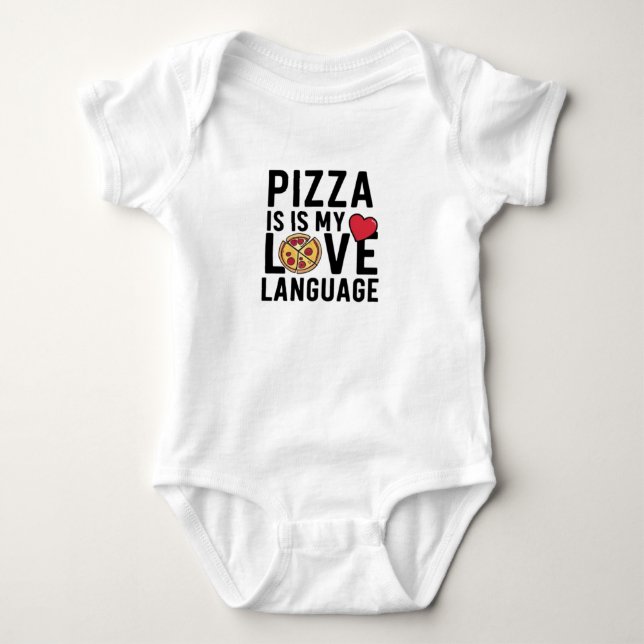 Body Para Bebê Pizza é minha linguagem do amor (Frente)