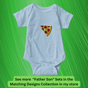 Body Para Bebê Pizza Fatia, Correspondente Pai Filho, Pai