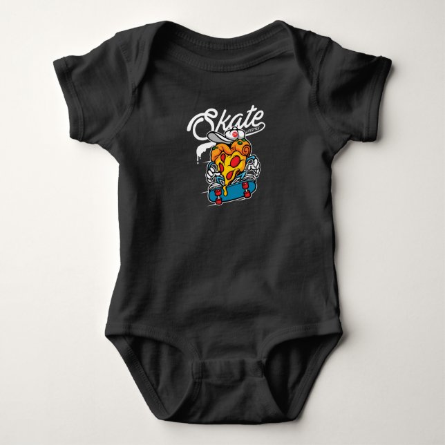 Body Para Bebê Pizza skate (Frente)