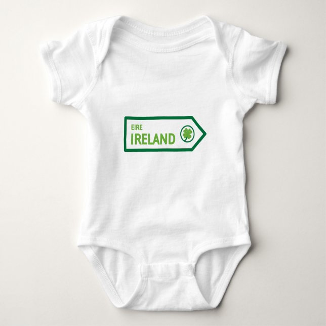 Body Para Bebê Placa de Estrada da Irlanda (Frente)