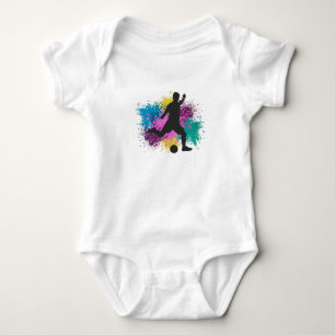 Body Para Bebê Placas de cor Grungy do futebol