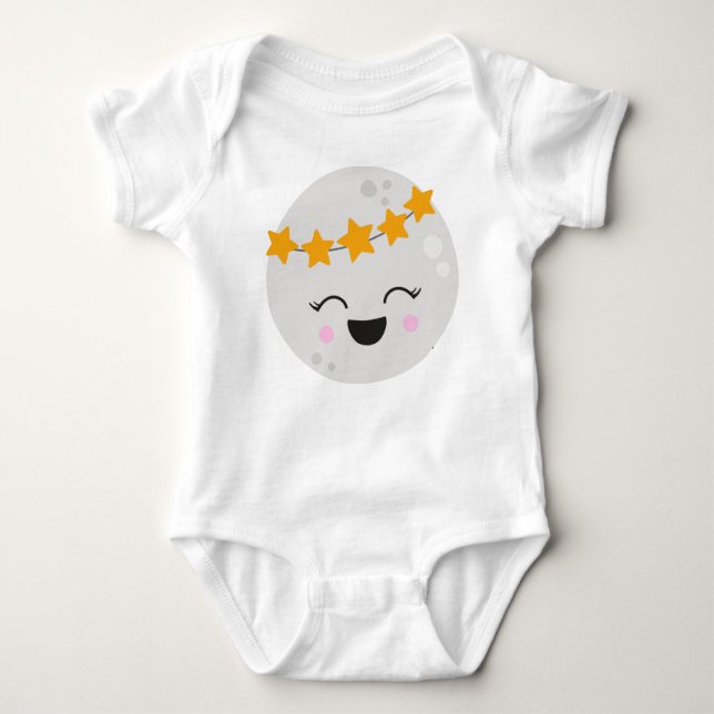 Body Para Bebê Planeta Bonito, Planeta Kawaii, Estrelas, Espaço,  (Frente)