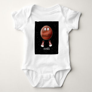 Body Para Bebê Planeta Marte e Estrelas