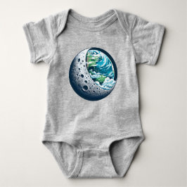Body Para Bebê Planeta Terra e Sua Lua: Unisex Maravilha Celestia
