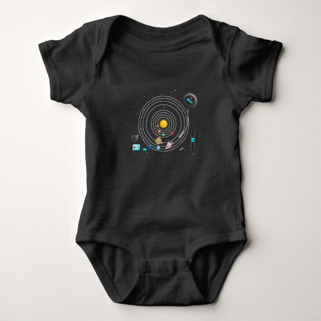Body Para Bebê Planetas Astronômicos Vinilos Sistema Solar Transf (Frente)