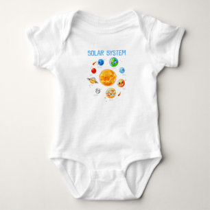 Body Para Bebê Planetas do Sistema Solar Espaço Ciência Meninas S